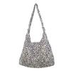 Crossbody tote bag handbag leopard print canvas bag women's large-capacity casual versatile lightweight shoulder bag