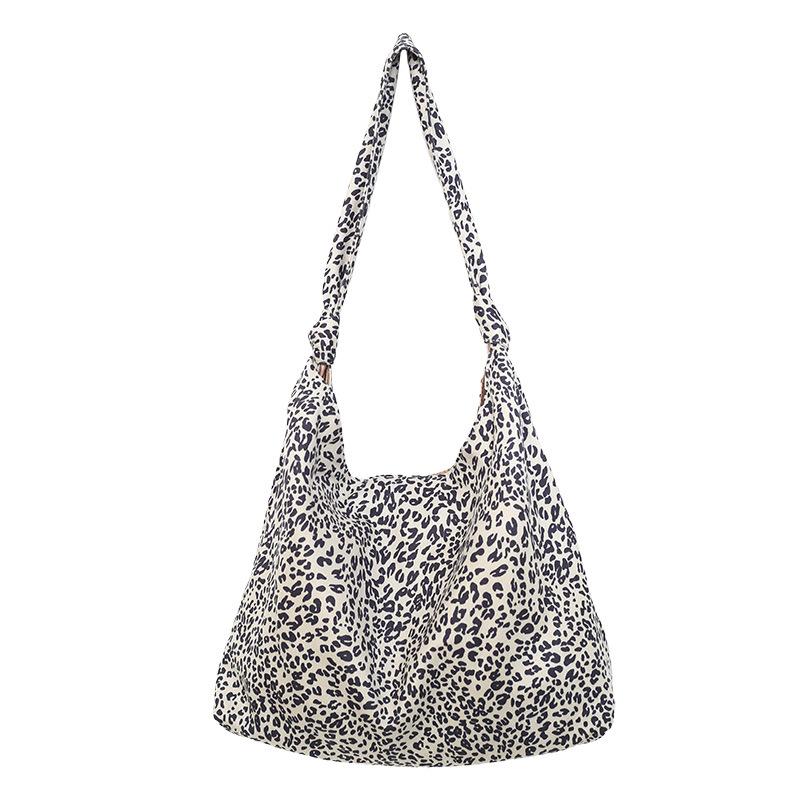 Crossbody tote bag handbag leopard print canvas bag women's large-capacity casual versatile lightweight shoulder bag