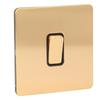 Button Plate Switch Imitation Gold Color Double Control Stainless Steel Panel Wall Push Button