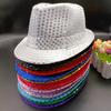 Adult Kids Sequins Shining Short Brim Hemming Jazz Hat Decorated Stage Show Performance Hat Carnival Hat Party Supplies Gift