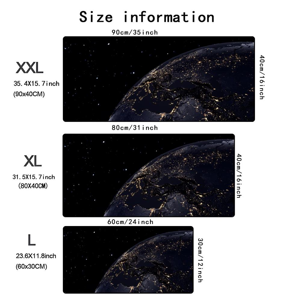 Starry Sky Earth Mouse Pad Large Office Game Table Mats Xxl Rubber NonSlip Keyboard Mausepad Computer Accessories Long Desk Mat