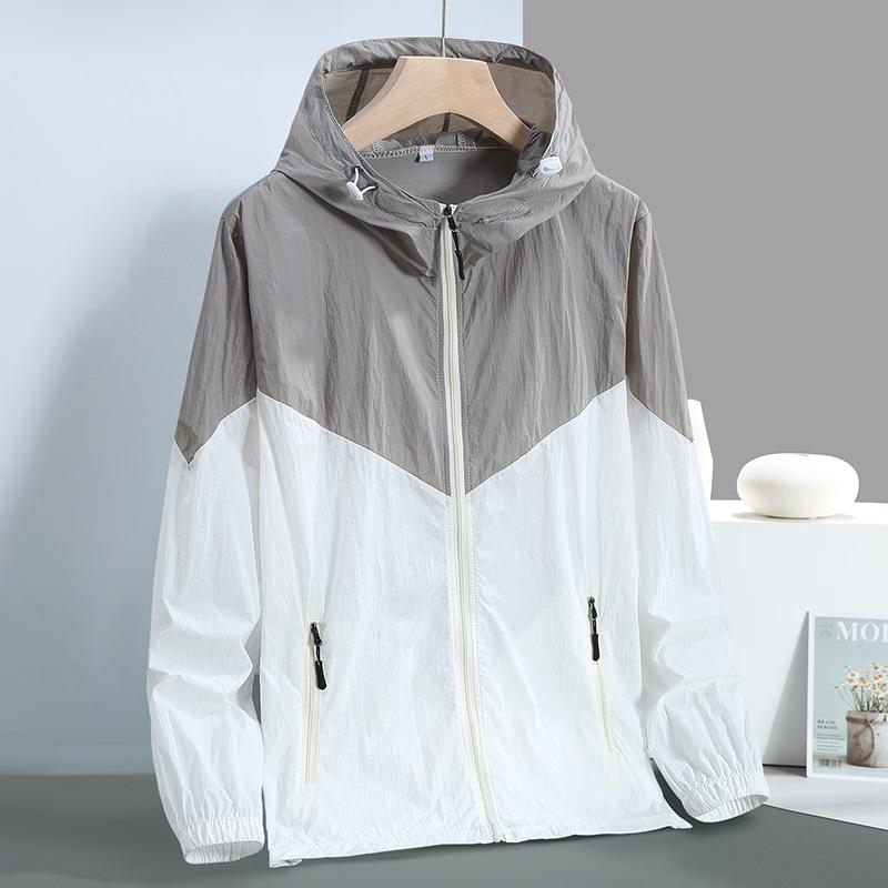 

Men s lightweight sun-protective jacket; breathable outdoor fishing jacket; patchwork sun-protective jacket; lightweight and breathable S