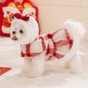 Winter Warm Pet Dog Hooded Cotton Coat With Christmas Harness Loop Teddy Bichon Two-Legged Outfit