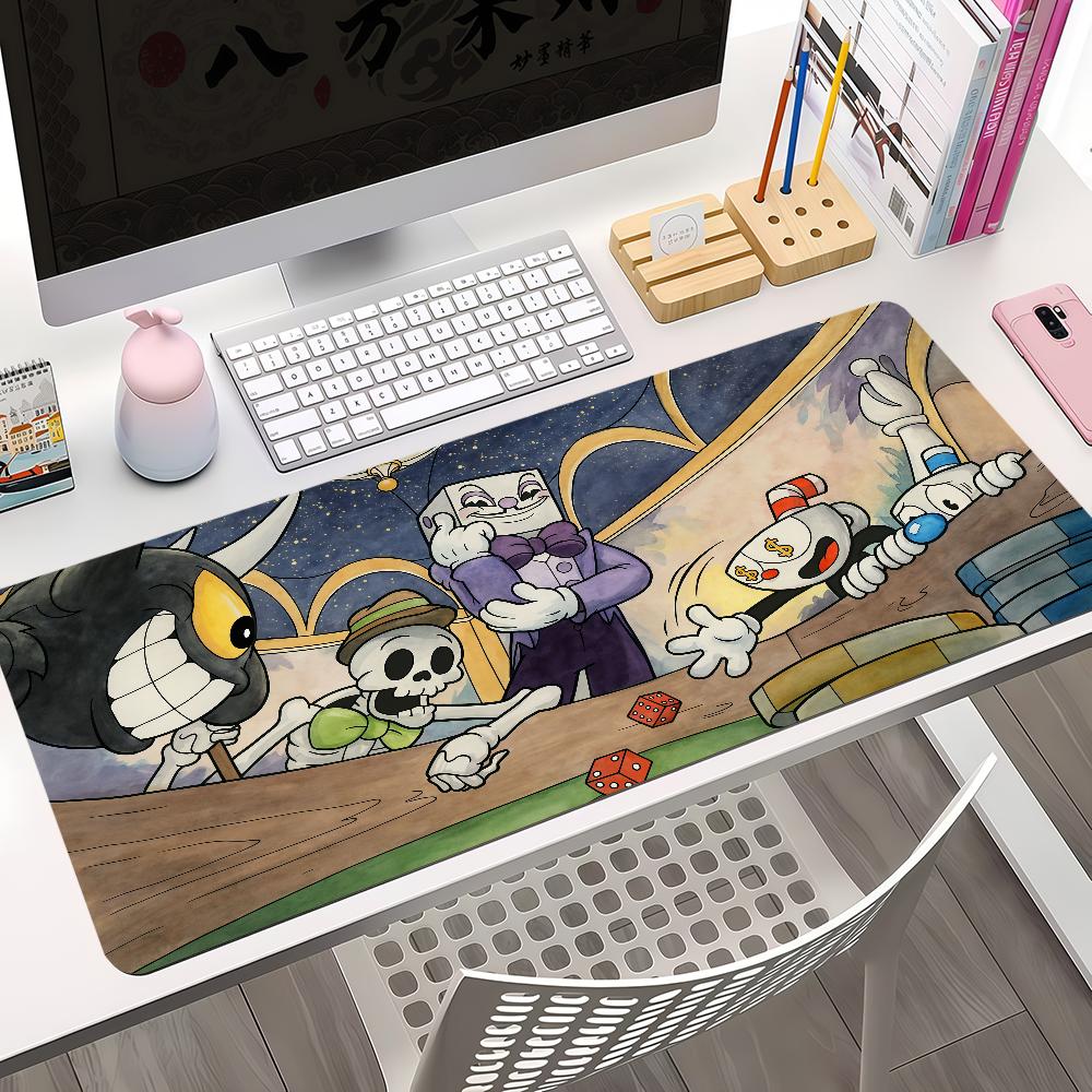 C-Cuphead Süßes Kawaii Mauspads Rutschfest Verdickt Mauspads Groß Schreibsperrkante Gaming Kissen Büro Student