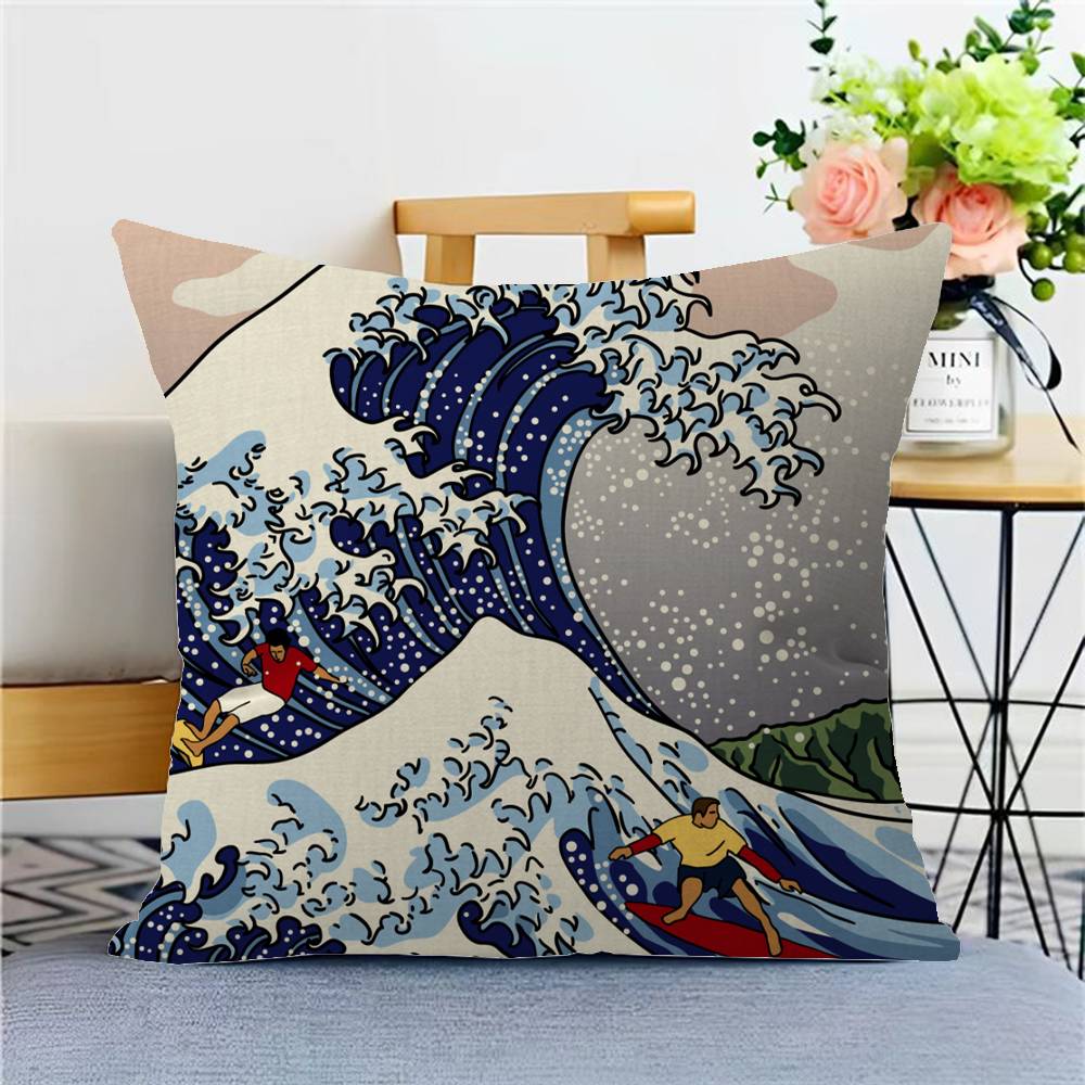 The Great Wave Off Kanagawa Pillow Cover For Bedroom Room And Living Room Sofa Decorative Cushion Cover