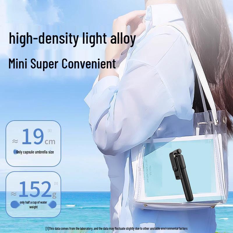 Bluetooth Selfie Stick with Umbrella-Style Tripod, Detachable Beauty Light, and Handheld Convenience