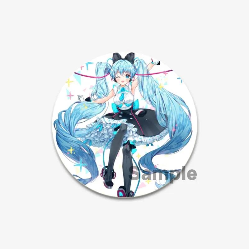 32/44/58mm Cute Cartoon Figure Miku Brooches Cosplay Singer Exquisit Badge for Collar Backpack Hat Accessory Handmade Pin Gift