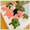 Adorable Green Turtle Plush Pillow Ultra-soft Pp Cotton Stuffed Animal Toy For Kids