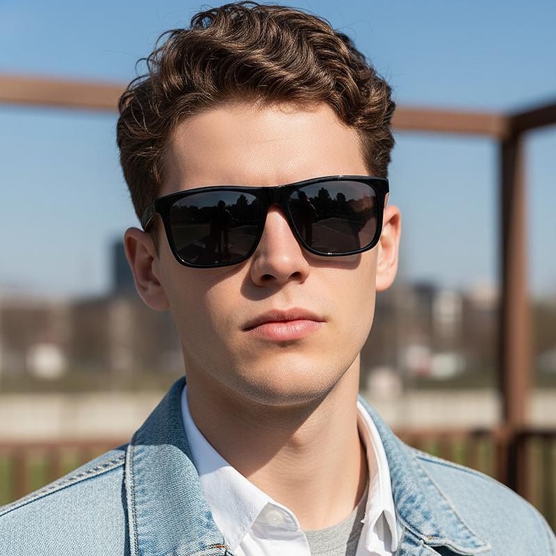 2PCS Polarized Retro Colorful Square Sunglasses Women Men Simple Trend Brand Designer Sun Glasses Driving Male Female Glasses