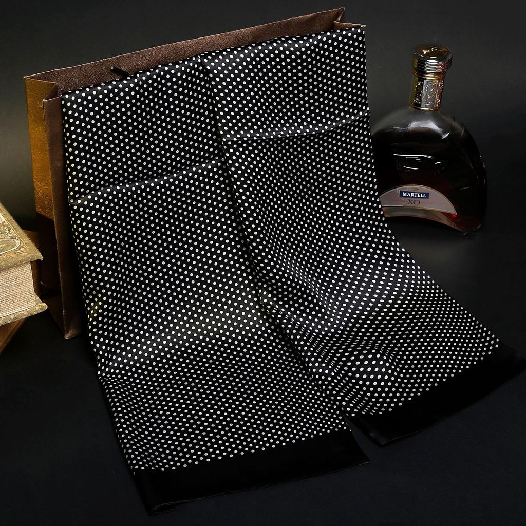 Luxury Brand Men Pure Silk Scarf Businessmen Long Scarves Spring Autumn All-Match 100% Silk Neck Scarf Winter Printed Scarves