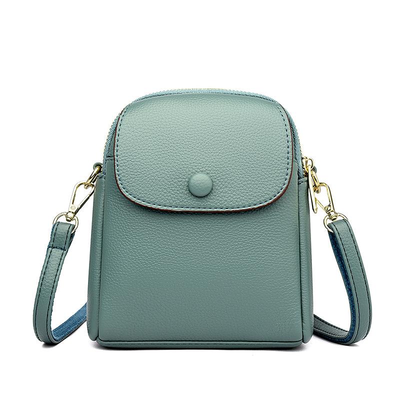 Women's Crossbody Mobile Phone Bag  New Fashionable Small Bag  Fashionable Simple Casual and Versatile Soft Lychee Leather Pattern Shoulder Bag