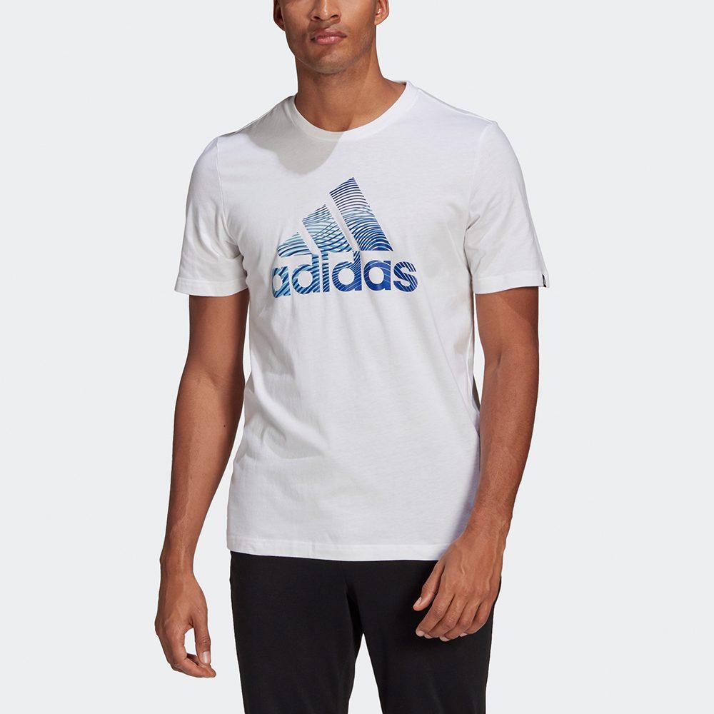 Adidas T Shirts Men's White Crew Neck Moderate Straight Fit GL2398