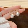 Korean Style Light Luxury Niche Micro Inlaid Pearl Stud Earrings For Women