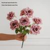 Single Stem Silk Rose Bouquet with Plastic Handle for Wedding Decoration