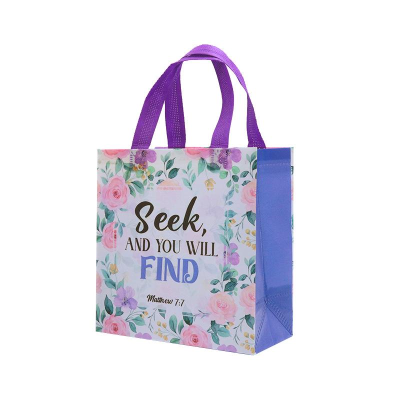 2026 New Product Bible Christmas Party Holiday Flowers Fashion Gifts Tote Bag Non-woven Bag