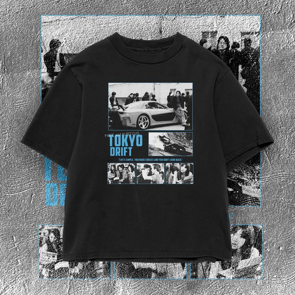 Retro Tokyo Drift T-Shirt, JDM Car Racing Film Graphic Tee