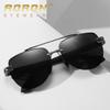 aoron Polarized Men's Large Frame Borderless Sunglasses Fashion Metal Sunglasses Glasses