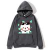Men's hooded sweatshirt with Bubu and Dudu cartoon print, a fashionable and casual hip-hop style top for autumn and winter Harajuku fashion.