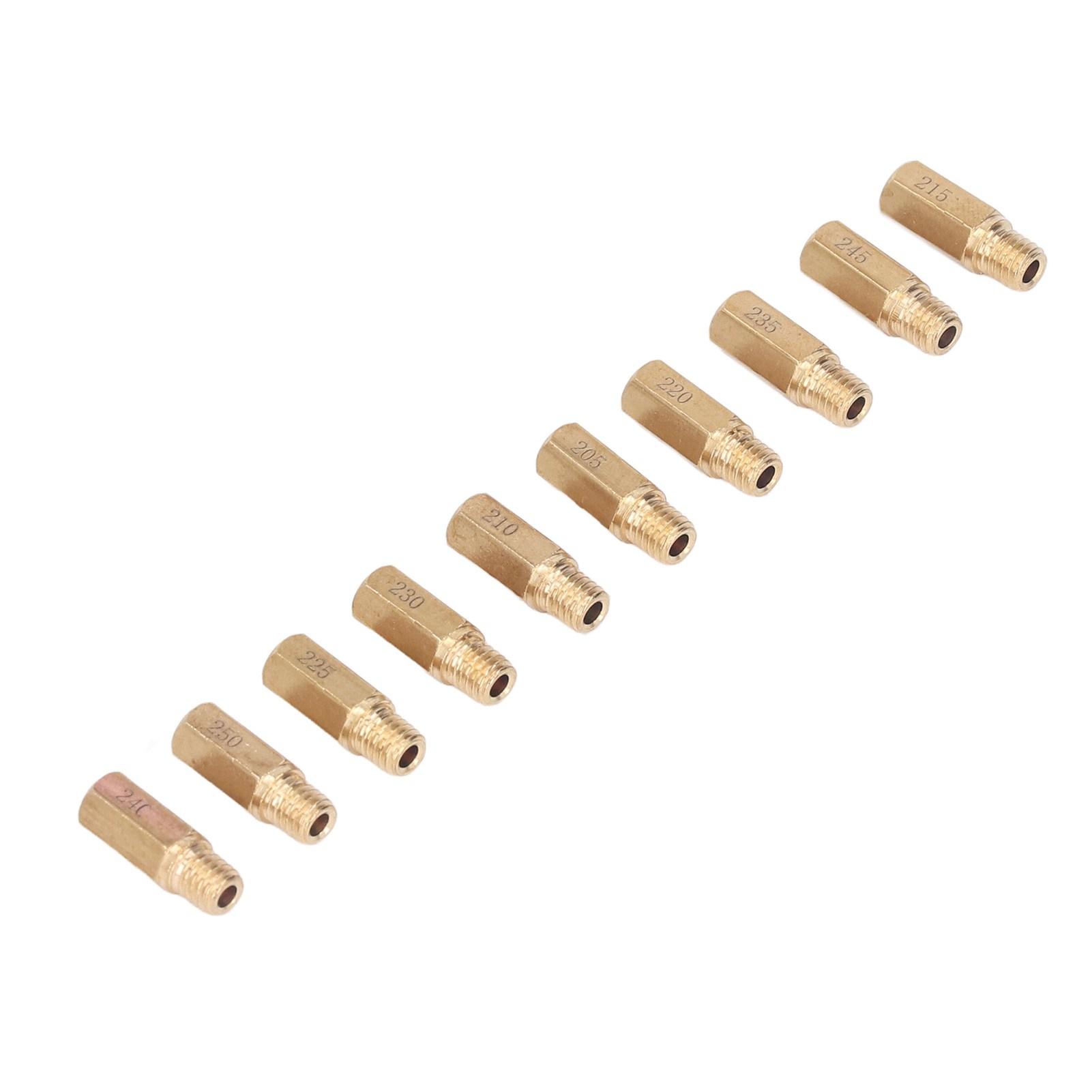 

10pcs Motorcycle Carburetor Main Jet Kit 205 to 250 Metal for Keihin PWK PWM OKO CVK NSR KSR