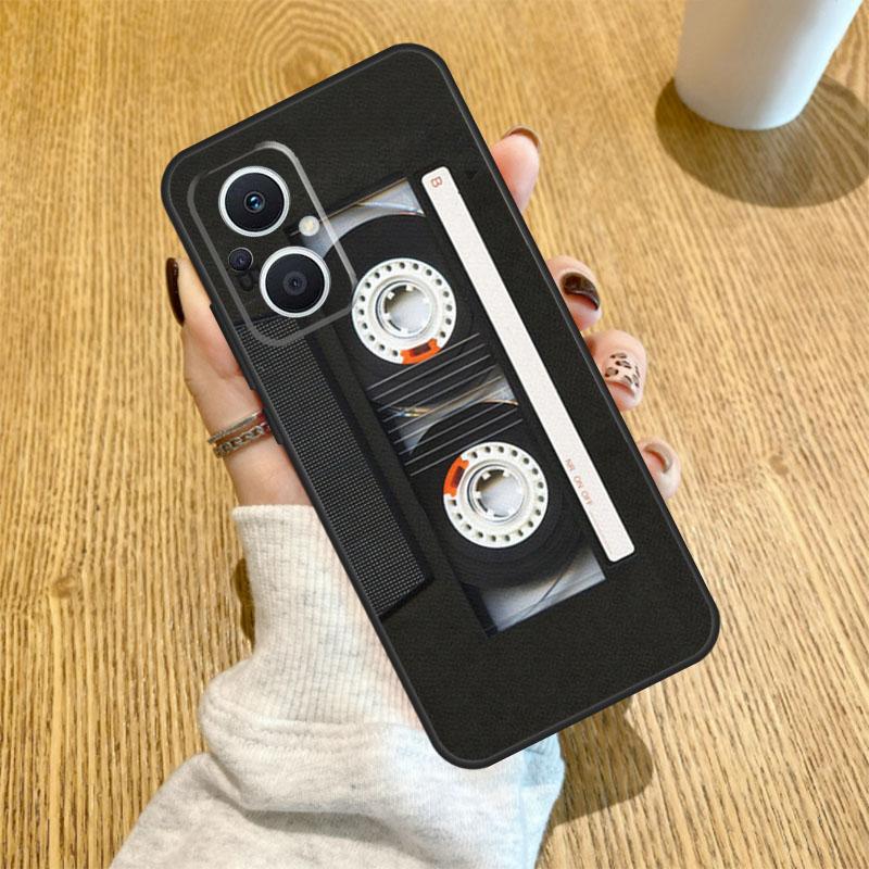 Art Cassette Tape Design Funda For OPPO Reno 12F 11F 13F 14F 8T 8 Lite 10 11 12 13 14 OPPO Find X8 X6 X5 X9 Pro Case