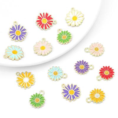 5Pcs 13/16mm Pick Color Flowers Copper Alloy Pendants For Jewelry Component Making DIY Necklace Bracelet Earring