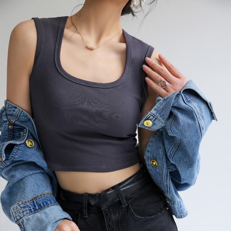 Women Sleeveless U Neck Tees T Shirt Ladies Tee Shirt Street Vest Wear Top