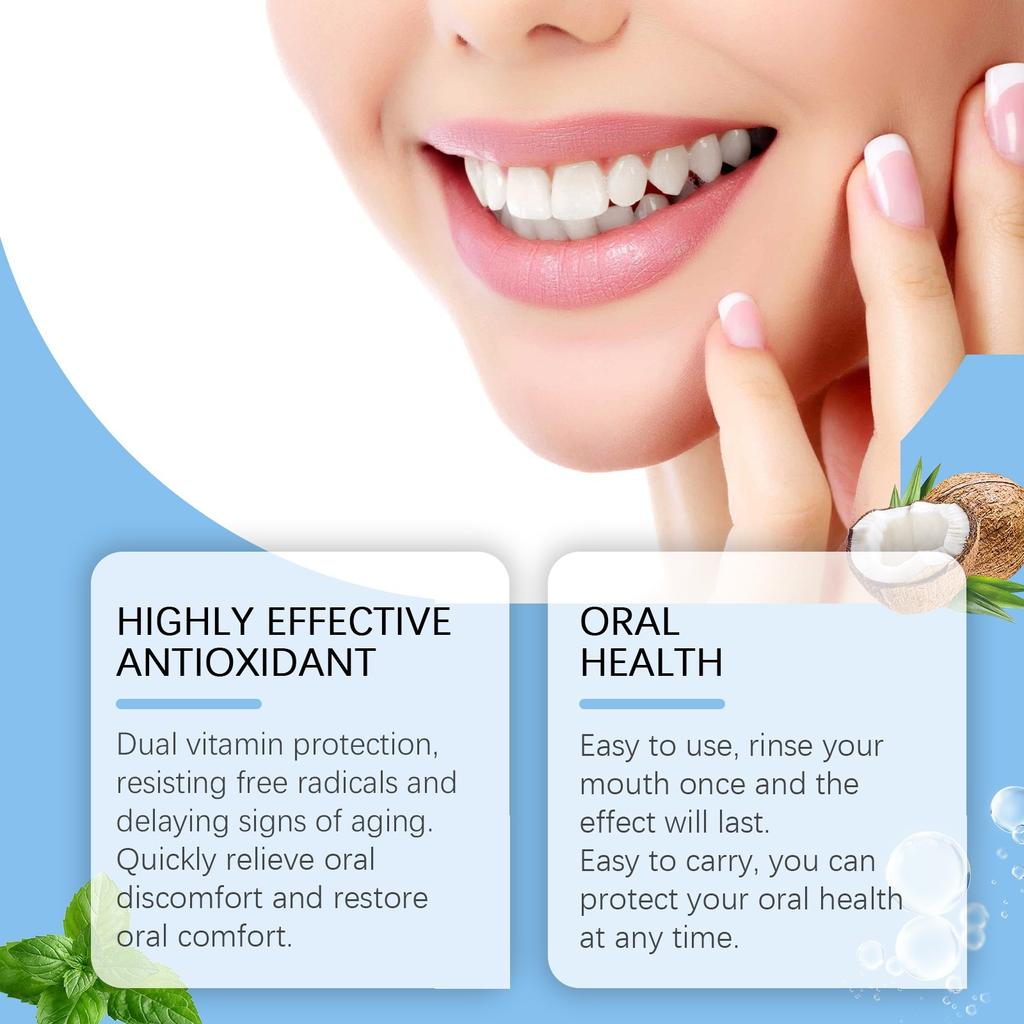 Oil Pulling s olejem se škrabkou na jazyk uvnitř krabičky - Přírodní, Bezplatná ústní voda pro pomoc se svěžím dechem, bělením zubů a zdravějšími zuby 100 ml