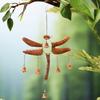 Garden Wind Chime Dragonfly Wind Chime Outdoor Relaxation Sturdy Iron Material 6 Bells Captivating Outdoor Decor