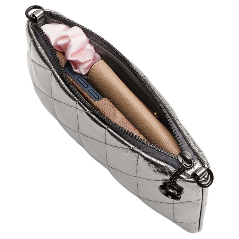 Coach Pouch 22 Top Zip Closure Detachable Wrist Strap Leather Clutch Women Clutch White Coal CW584-V5XAU