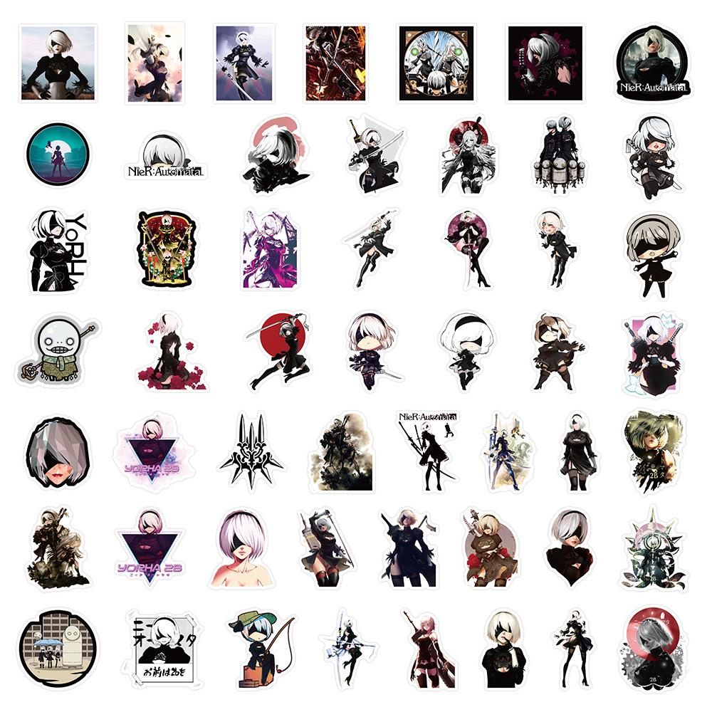 1050Pcs Nier Automata Game Stickers Personalized Cool Creative Decorative Skateboard Helmet Motorcycle Stickers Kids Toy