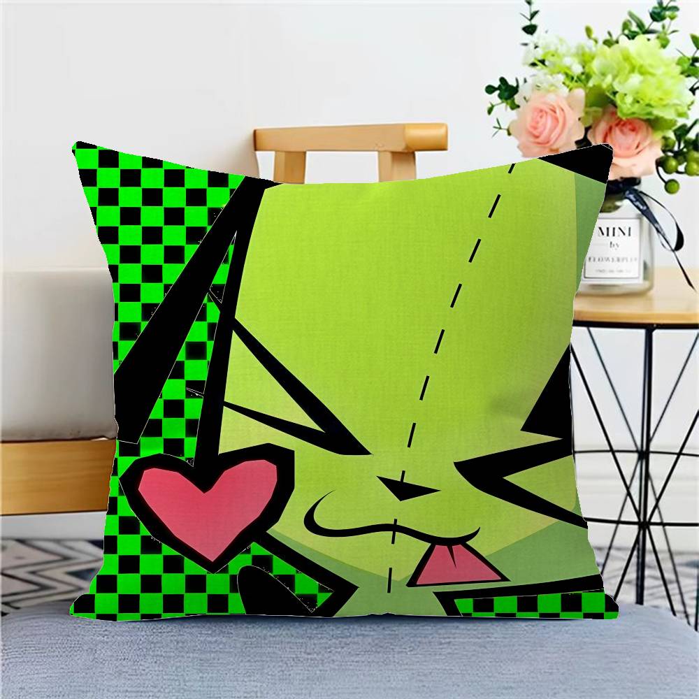 Funny Anime Invader ZIM Cushion Cover Inches Farmhouse Decor Home Throw Pillow Covers for Couch Decorations