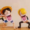 One Piece Hunger Trio Luffy Zoro Funny Sanji Nika Action Figure Doll Model Q Version Mini Anime Action Figure Car Ornaments