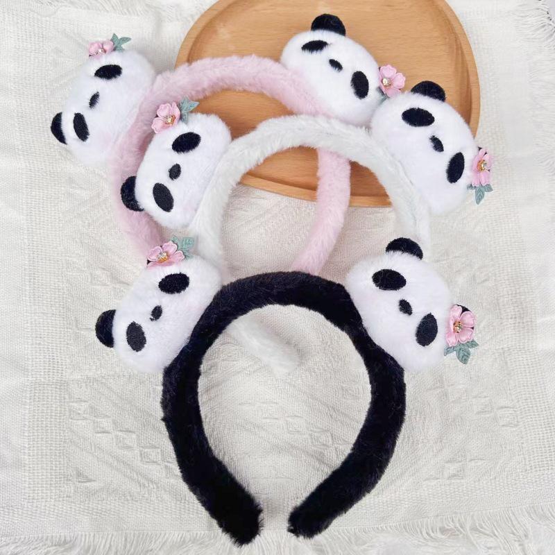 Cute Cartoon Panda Hua Hua Plush Headband & Hair Clip