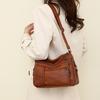 Retro Women's Shoulder Bag Solid Color Multi Pocket Storage for Middle-aged and Elderly Mothers Crossbody Bag Small Square Bag