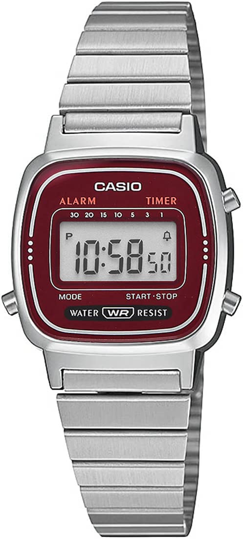 

Часы CASIO цифровые НОВЫЙ дизайн Серебро x Бордо Overseas Модель [Casio] Женские LA670WA-4 [Товар]