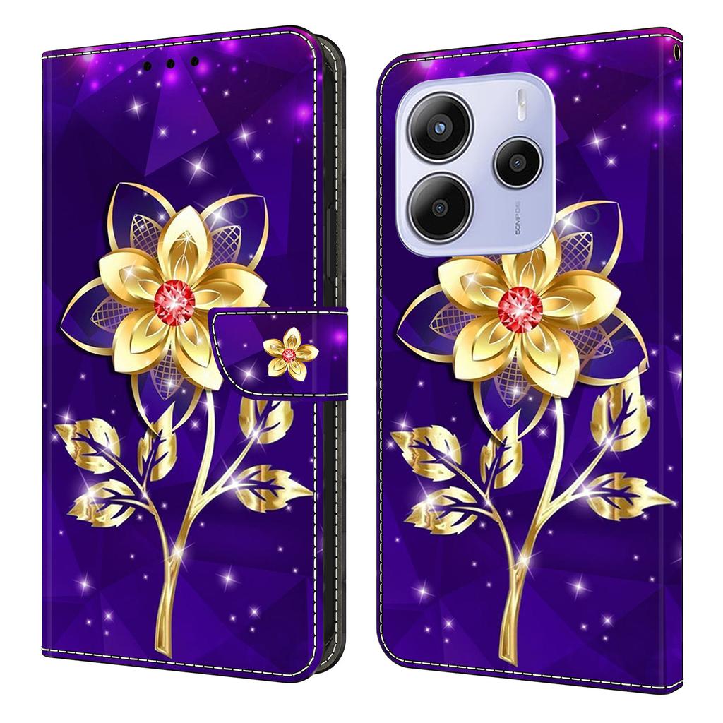 For Xiaomi Redmi Note 14 4G (164.84mm) Wallet Case Pattern Printing PU Leather Flip Stand Phone Cover