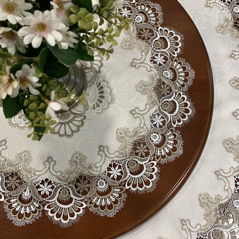 Table Cloth Round Retro Pastoral Lace Elegant Design Cover Banquet Anti-dirty Decoration Home Textile Popular Ins Living Room