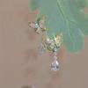 Butterfly Women Drop Earrings Aesthetic Party Wedding Elegant Accessories Inlaid Shiny CZ Elegant Gold Color Jewelry Gift