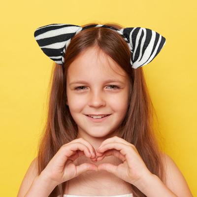 Zebra Ears Headband Cartoon Animal Hairband Stage Stripes Headband Comfortable Fit Kids