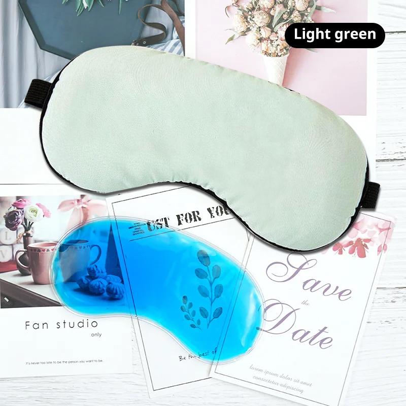 Durable And Safe Sleep Light Blocking Eye Mask And Gel Cold Ice Pack Double-Sided Ice Silk Warm Cool Sleep Eye Mask For Travel Sleeping