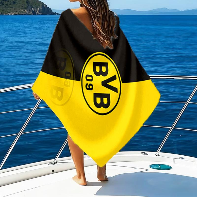 1pc B-BVB Beach Towel, Beach and Seaside Swimming Pool Equipment, Fashion Pattern, Rectangular, Travel Essentials