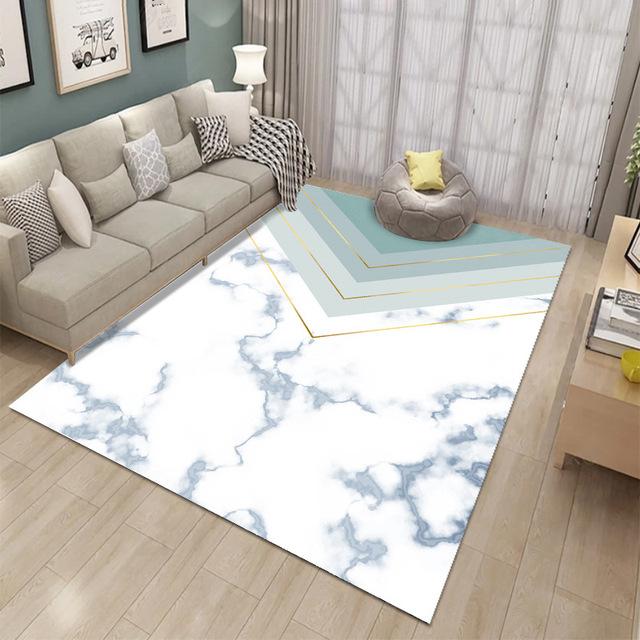 Geometric Abstract Marble Carpet For Living Room Home Decoration Coffee Tables Large Area Rugs Non -Slip Kitchen Floor Mat