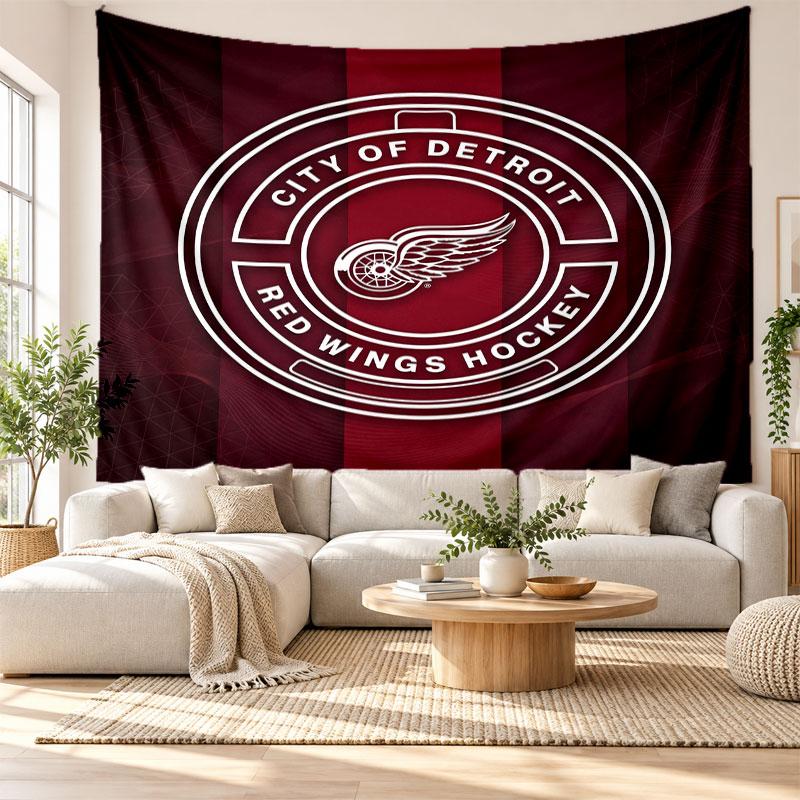Detroit Red Wings Wall Tapestry, Soft Fabric Wall Hanging, Decorative Backdrop For Bedroom Home Wall Art