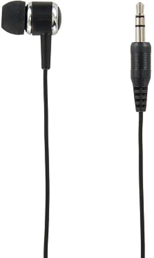 YAZAWA 1m Stereo Allows You To Hear Both Left and Right Audio In One Dynamic Suitable for Radio and Canal-type Single-ear Earphone, Plug, Black. Ear.