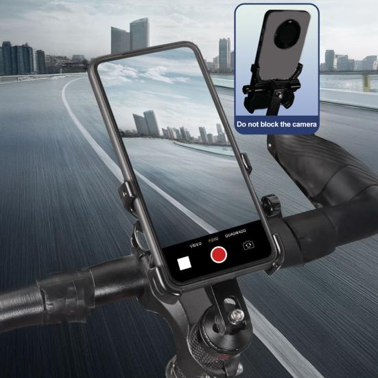 

Держатель для телефона на велосипед, крепление на крышку выноса, вращающийся на 360 градусов, из алюминиевого сплава, с четырьмя лапками, крепление для мобильного телефона на крышку выноса вилки горного/шоссейного велосипеда чёрный