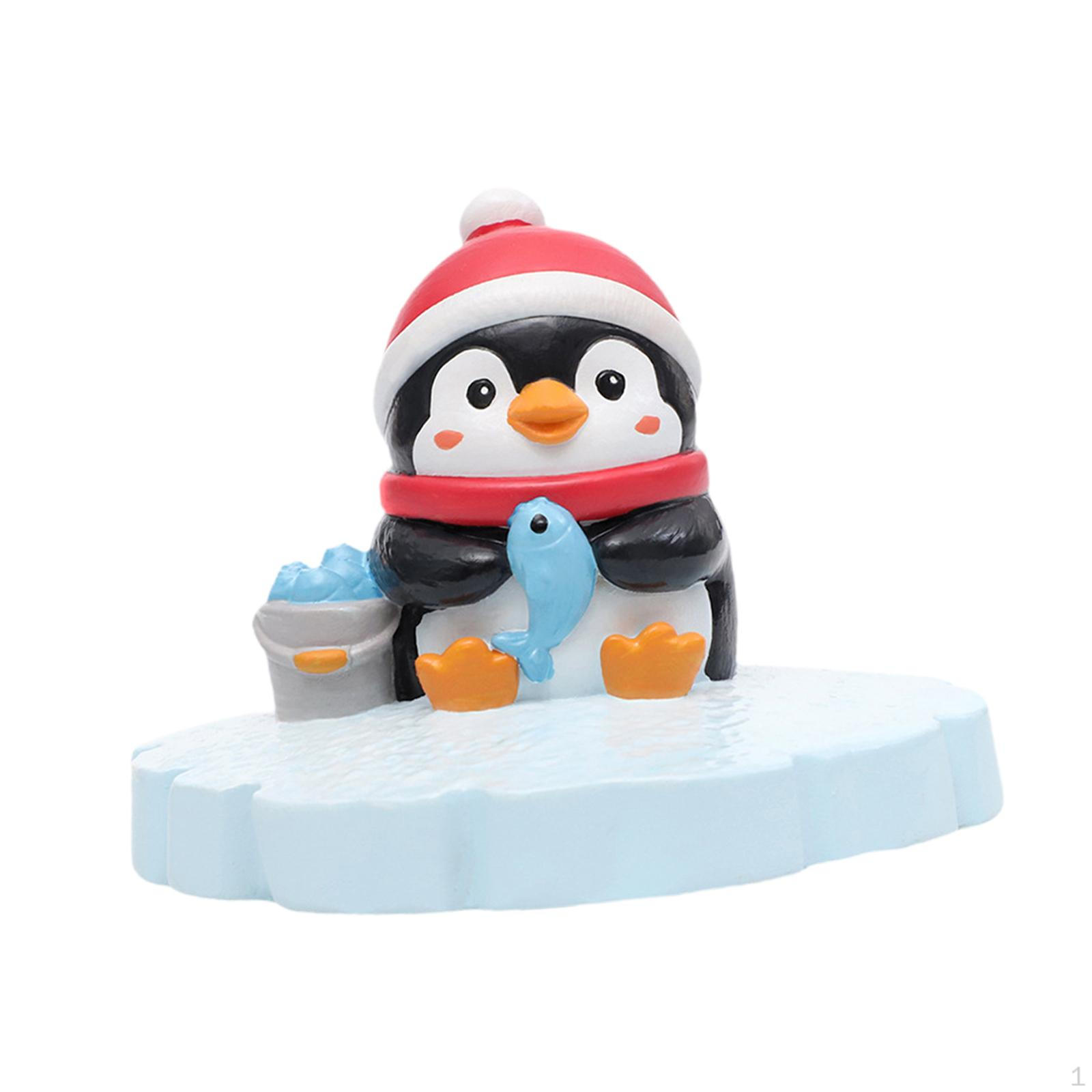 

Cartoon Penguin Figurine, Garden Statue, Landscape Ornament, Miniature, Can Float on Water, Catch Fish