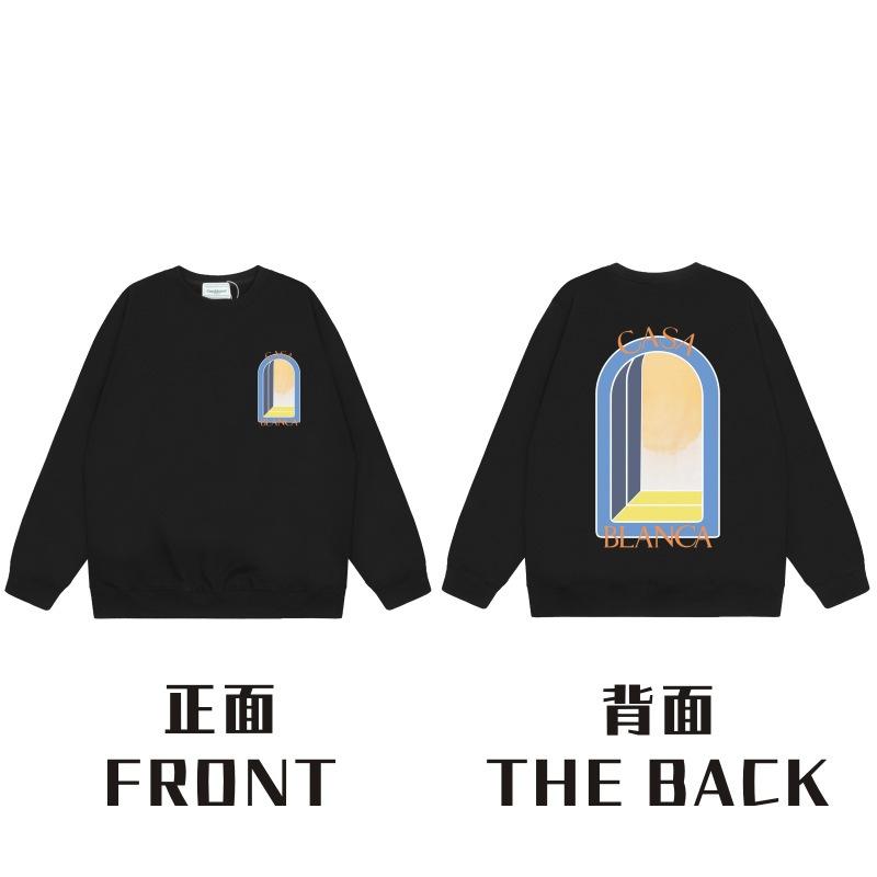 American Trendy Brand Casablanca Crew Neck Sweater Hoodie Men's Couple Ins Autumn and Winter Thickened Long-sleeved Women's T
