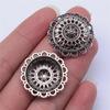 10 Stück Antik Bronze Farbe Antik Gold Farbe Antik Silber Farbe Runde Hohlblumen Anhänger