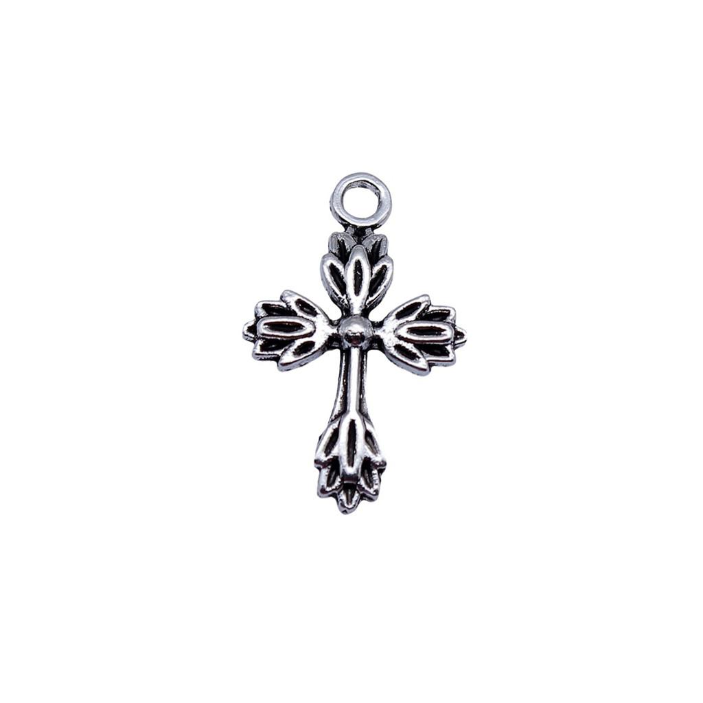 Vintage Cross Charms Multi Color Alloy Pendants For Religious Christian Jewelry
