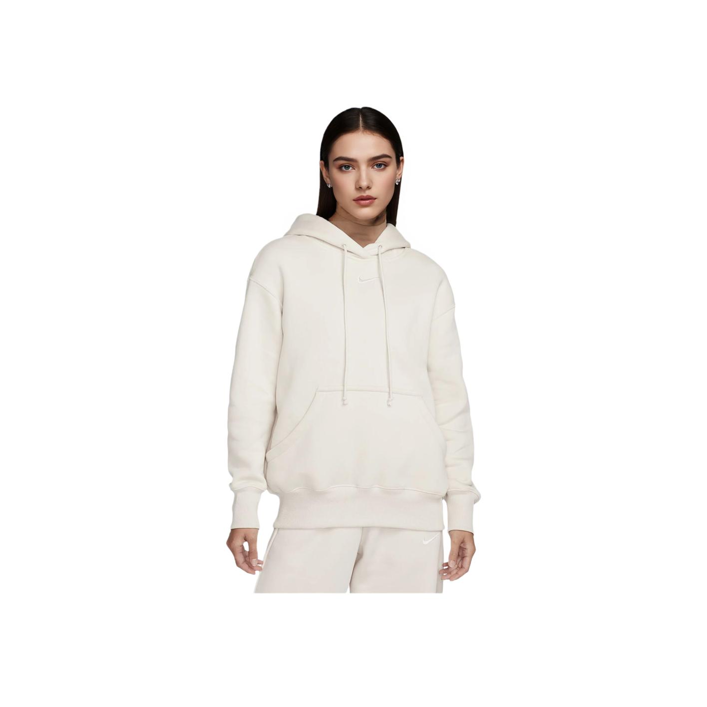 Nike Women's Brown Oversized Pullover Hoodie Hoodies Dq5861-104 Cm